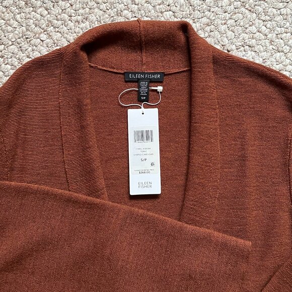 EILEEN FISHER - No-Close Fine Merino Links Long Cardigan -- NEW with Tag - Picture 11 of 13